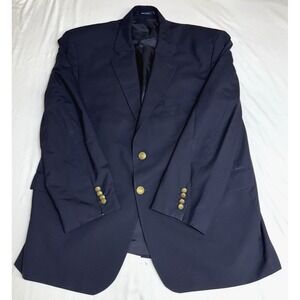 Lauren Ralph Lauren Green Label Wool 2 Gold Button ‎ Blue Blazer Sport Coat 48R